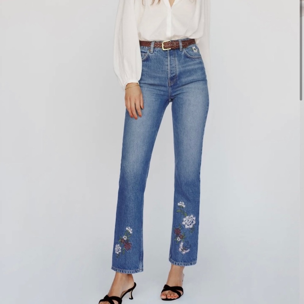 Reformation Cynthia High Rise Straight Leg Jean